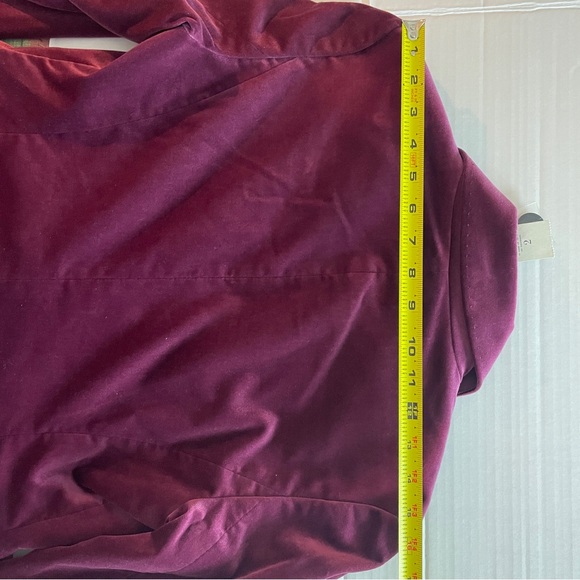 Ann Taylor Maroon Velvet Jacket Blazer Size 2 NWT Stretch Old Money Quiet Luxury - Picture 16 of 16